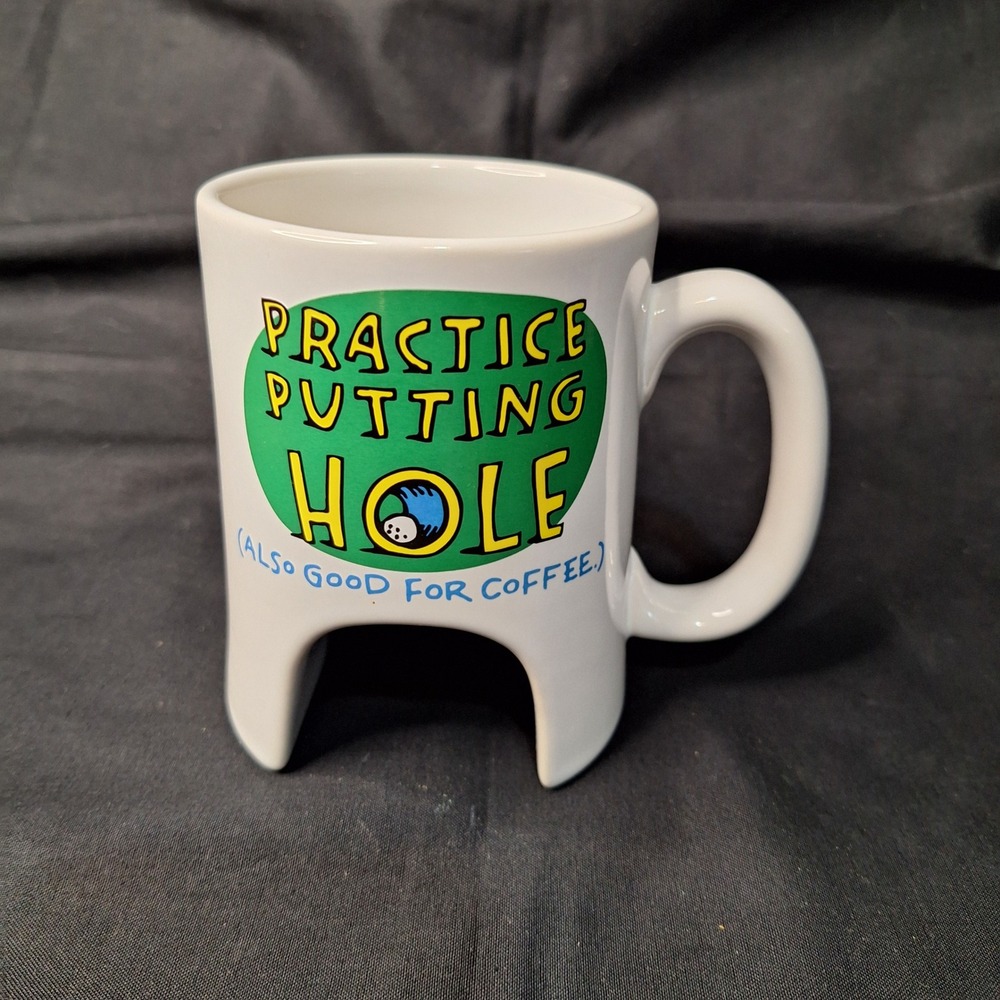 Shoebox Hallmark Vintage Golf Practice Putting Hole Novelty Coffee Mug‎ White